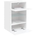 Miniatyrbillede 9 af 11: vidaXL væghængt tv-bord med LED-lys 40x30x60,5 cm hvid -  TV-møbler