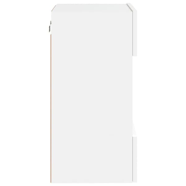 vidaXL væghængt tv-bord med LED-lys 40x30x60,5 cm hvid - TV-møbler