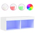 Miniatyrbillede 3 af 11: vidaXL tv-bord med LED-lys 80x30x30 cm hvid -  TV-møbler