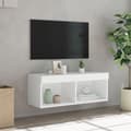 Miniatyrbillede 6 af 11: vidaXL tv-bord med LED-lys 80x30x30 cm hvid -  TV-møbler