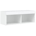 Miniatyrbillede 8 af 11: vidaXL tv-bord med LED-lys 80x30x30 cm hvid -  TV-møbler