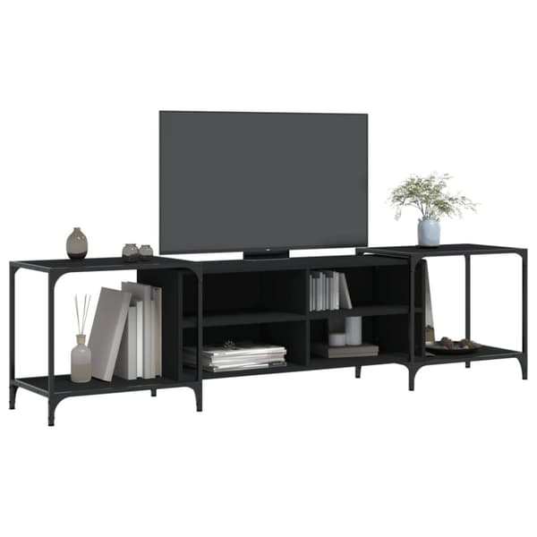 vidaXL Tv-bänk svart 203x37x50 cm konstruerat trä -  TV-bänkar