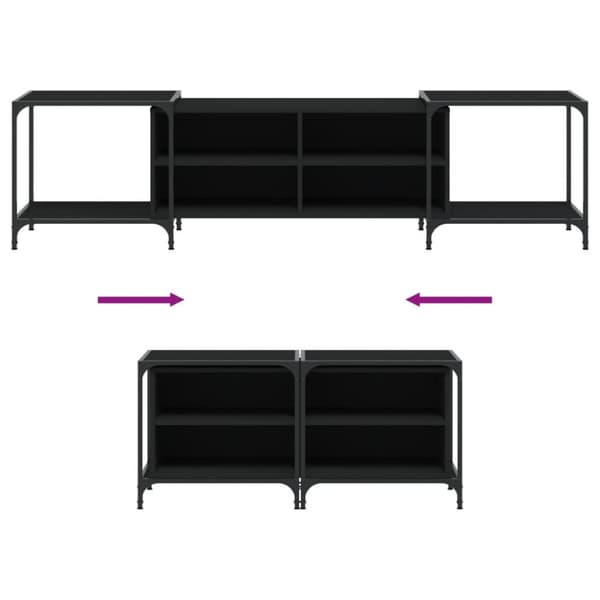 vidaXL Tv-bänk svart 203x37x50 cm konstruerat trä -  TV-bänkar