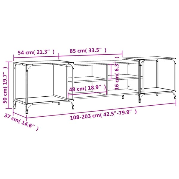 vidaXL Tv-bänk svart 203x37x50 cm konstruerat trä -  TV-bänkar