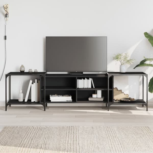 vidaXL Tv-bänk svart 203x37x50 cm konstruerat trä -  TV-bänkar