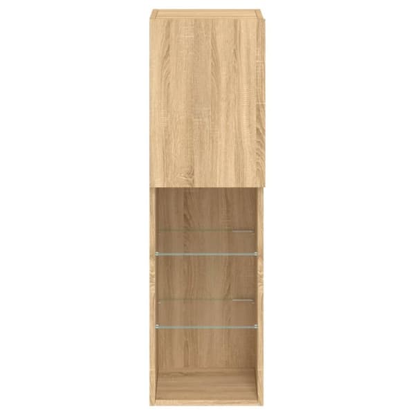 vidaXL Tv-bänk med LED-belysning sonoma-ek 30,5x30x102 cm -  TV-bänkar