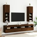 Pikkukuva 4 / 11: vidaXL TV-taso LED-valoilla ruskea tammi 30,5x30x102 cm -  TV-tasot