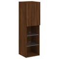 Pikkukuva 8 / 11: vidaXL TV-taso LED-valoilla ruskea tammi 30,5x30x102 cm -  TV-tasot