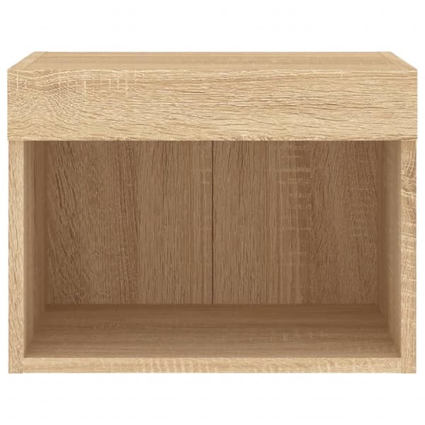 vidaXL Väggmonterade sängbord med LED-lampor 2 st sonoma-ek -  TV-bänkar