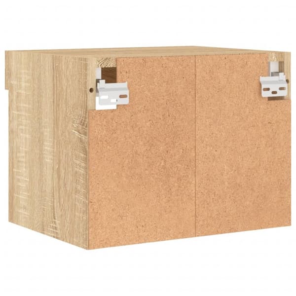 vidaXL Väggmonterade sängbord med LED-lampor 2 st sonoma-ek -  TV-bänkar