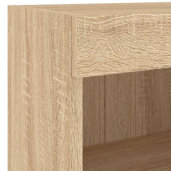 vidaXL Väggmonterade sängbord med LED-lampor 2 st sonoma-ek -  TV-bänkar