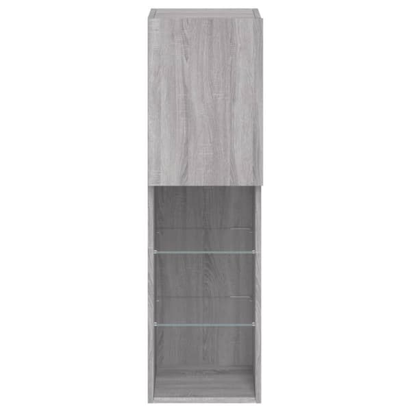 vidaXL tv-bord med LED-lys 30,5x30x102 cm grå sonoma-eg -  TV-møbler