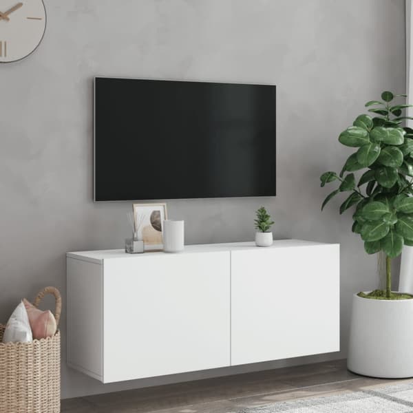 vidaXL væghængt tv-bord 100x30x41 cm hvid - TV-møbler