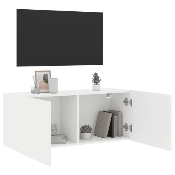 vidaXL væghængt tv-bord 100x30x41 cm hvid - TV-møbler