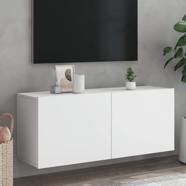vidaXL væghængt tv-bord 100x30x41 cm hvid - TV-møbler