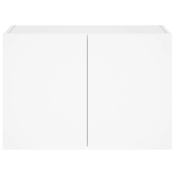 vidaXL Väggmonterad tv-bänk LED vit 60x35x41 cm - TV-bänkar