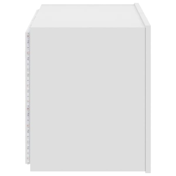 vidaXL Väggmonterad tv-bänk LED vit 60x35x41 cm - TV-bänkar