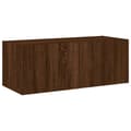 Miniatyrbild 8 av 11: vidaXL Väggmonterad tv-bänk LED brun ek 80x35x31 cm -  TV-bänkar