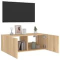 Miniatyrbillede 7 af 11: vidaXL væghængt tv-bord med LED-lys 80x35x31 cm sonoma-eg -  TV-møbler