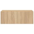 Miniatyrbillede 10 af 11: vidaXL væghængt tv-bord med LED-lys 80x35x31 cm sonoma-eg -  TV-møbler