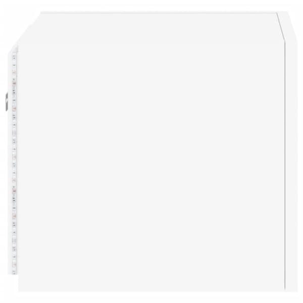 vidaXL Väggmonterad tv-bänk LED vit 30,5x35x30 cm - TV-bänkar