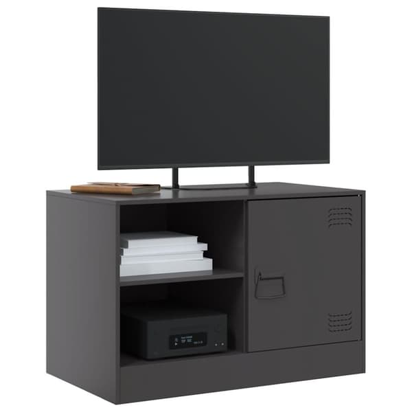 vidaXL TV-skåp 2 st svart 67x39x44 cm stål