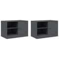 Miniatyrbilde 1 av 11: vidaXL TV-benker 2 stk antrasitt 67x39x44 cm stål
