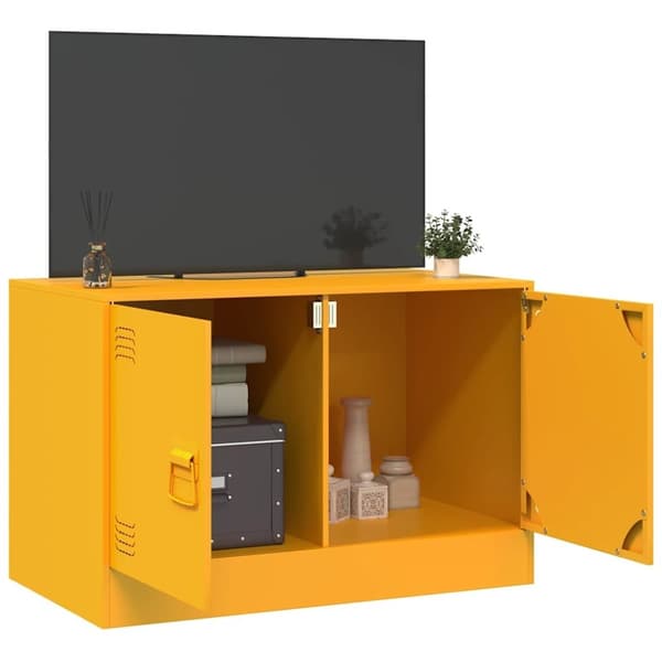 vidaXL TV-skåp senapsgul 67x39x44 cm stål