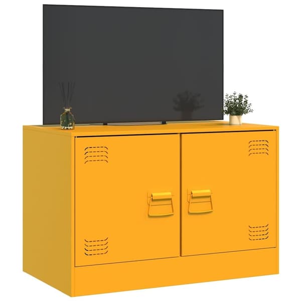 vidaXL TV-skåp senapsgul 67x39x44 cm stål