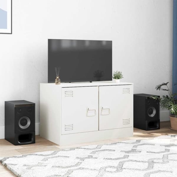 vidaXL TV-skåp vit 67x39x44 cm stål