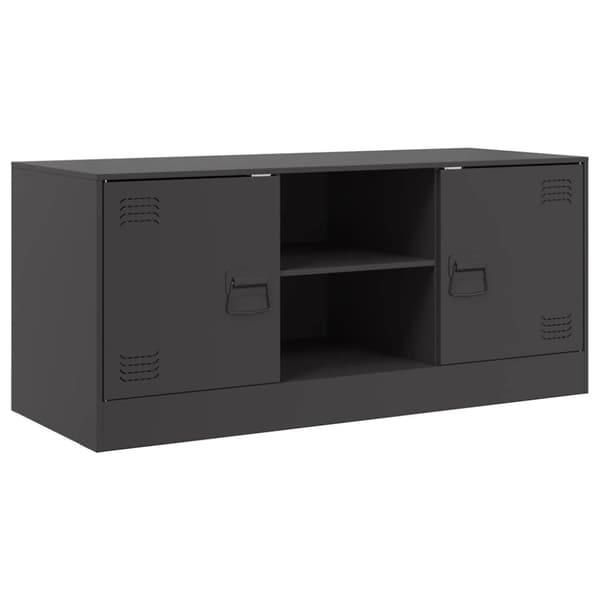 vidaXL TV-skåp svart 99x39x44 cm stål