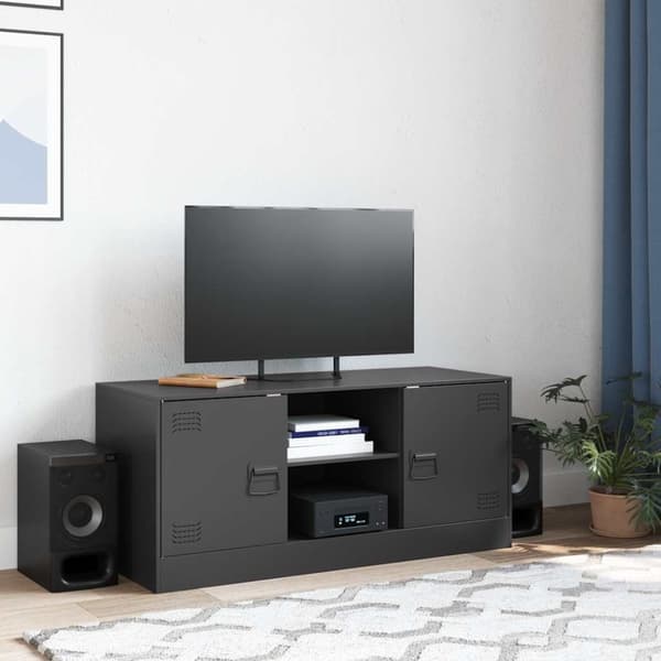 vidaXL TV-skåp svart 99x39x44 cm stål