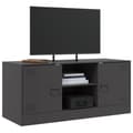 Miniatyrbild 5 av 11: vidaXL TV-skåp svart 99x39x44 cm stål