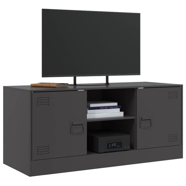 vidaXL TV-skåp svart 99x39x44 cm stål