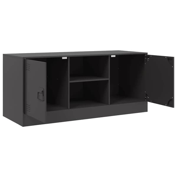 vidaXL TV-skåp svart 99x39x44 cm stål