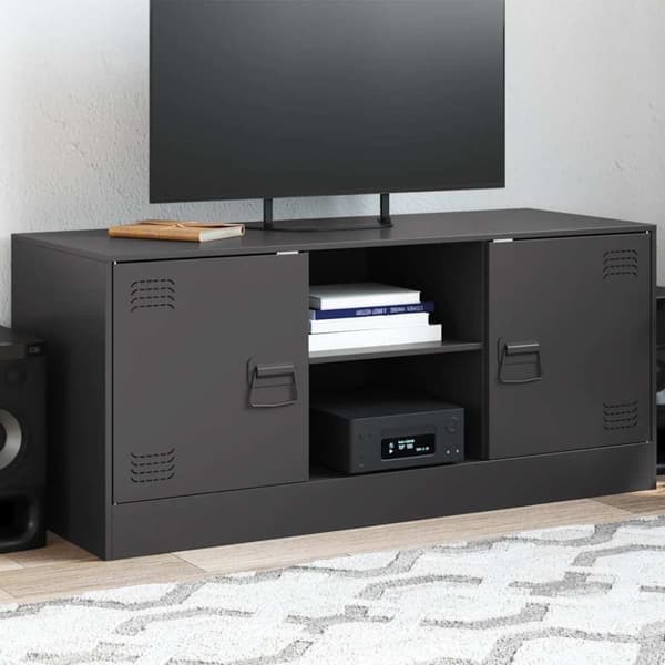 vidaXL TV-skåp svart 99x39x44 cm stål