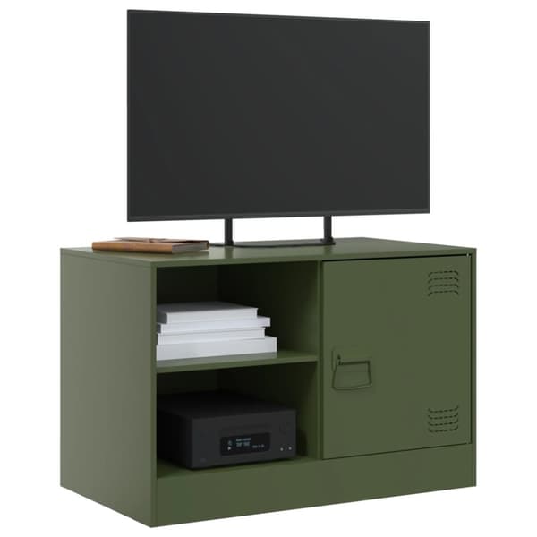 vidaXL TV-skåp 2 st olivgrön 67x39x44 cm stål