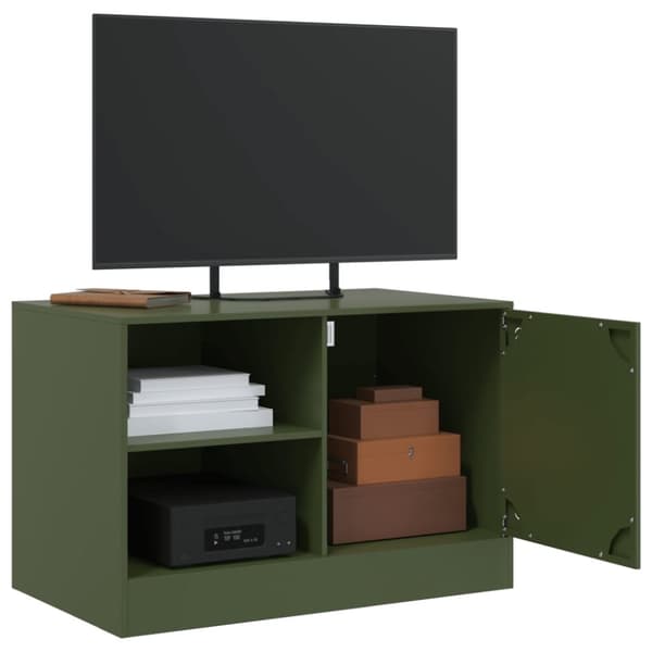 vidaXL TV-skåp 2 st olivgrön 67x39x44 cm stål