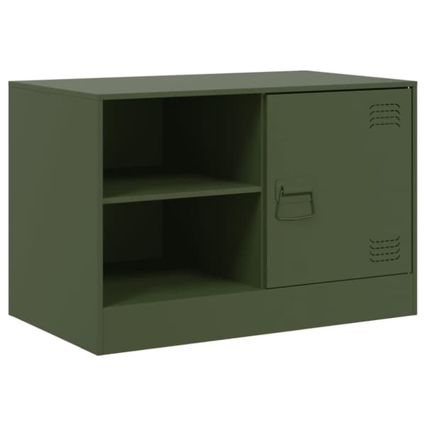 vidaXL TV-skåp 2 st olivgrön 67x39x44 cm stål