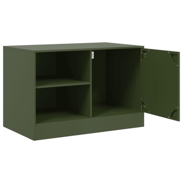 vidaXL TV-skåp 2 st olivgrön 67x39x44 cm stål