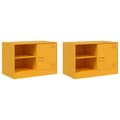 Miniatyrbillede 3 af 11: vidaXL tv-borde 2 stk. 67x39x44 cm stål sennepsgul