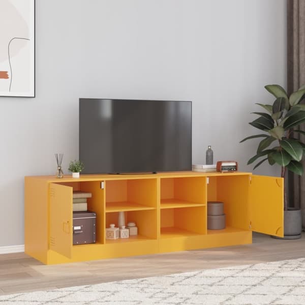 vidaXL tv-borde 2 stk. 67x39x44 cm stål sennepsgul