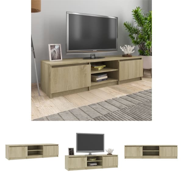 The Living Store Tv-bänk sonoma-ek 140x40x35,5 cm konstruerat trä - TV-bänkar