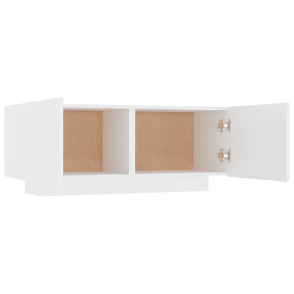 The Living Store tv-bord 100x35x40 cm konstrueret træ hvid - TV-møbler