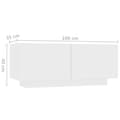 Miniatyrbillede 9 af 9: The Living Store tv-bord 100x35x40 cm konstrueret træ hvid -  TV-møbler