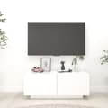 Miniatyrbillede 2 af 9: The Living Store tv-bord 100x35x40 cm konstrueret træ hvid -  TV-møbler
