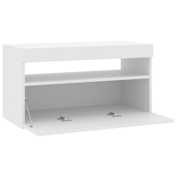 The Living Store Tv-bänk med LED-belysning vit 75x35x40 cm -  TV-bänkar