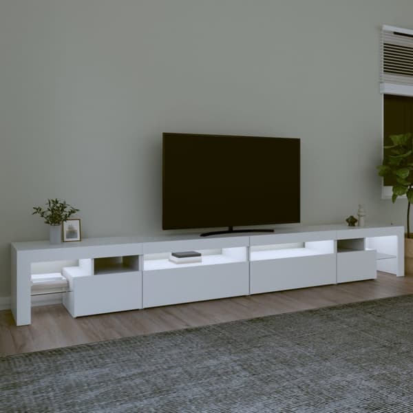 The Living Store Tv-bänk med LED-belysning vit 290x36,5x40 cm -  TV-bänkar
