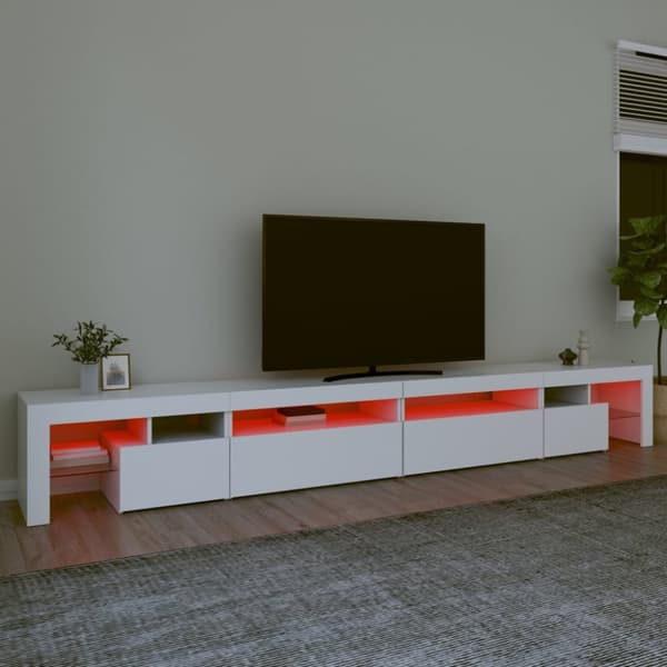 The Living Store Tv-bänk med LED-belysning vit 290x36,5x40 cm -  TV-bänkar