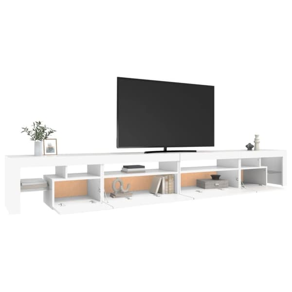 The Living Store Tv-bänk med LED-belysning vit 290x36,5x40 cm -  TV-bänkar